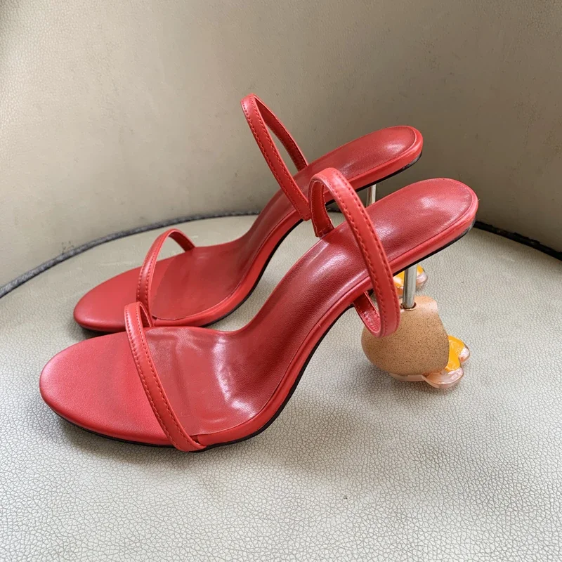 Strappy Heeled Sandals - Zomersandalen met bandjes Open teen Hoge