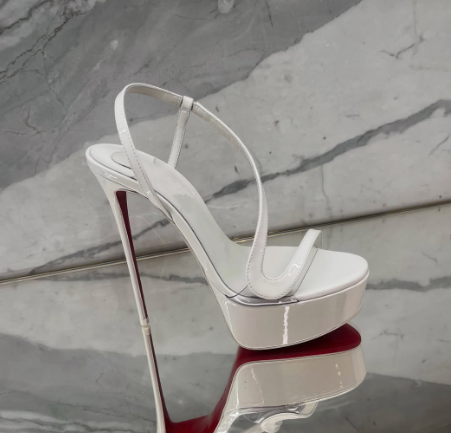Metallic Heel Sandal - Metallic leren platform stiletto sandalen sexy