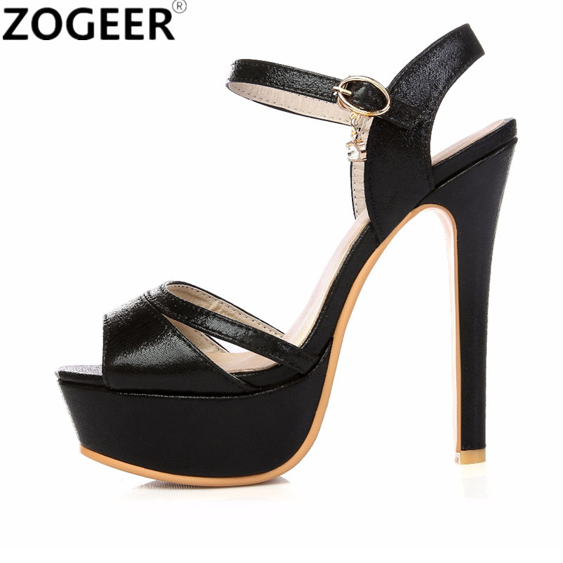 Metallic Heel Sandal - Mode Vrouwen Sandalen Zomer Sexy Hoge