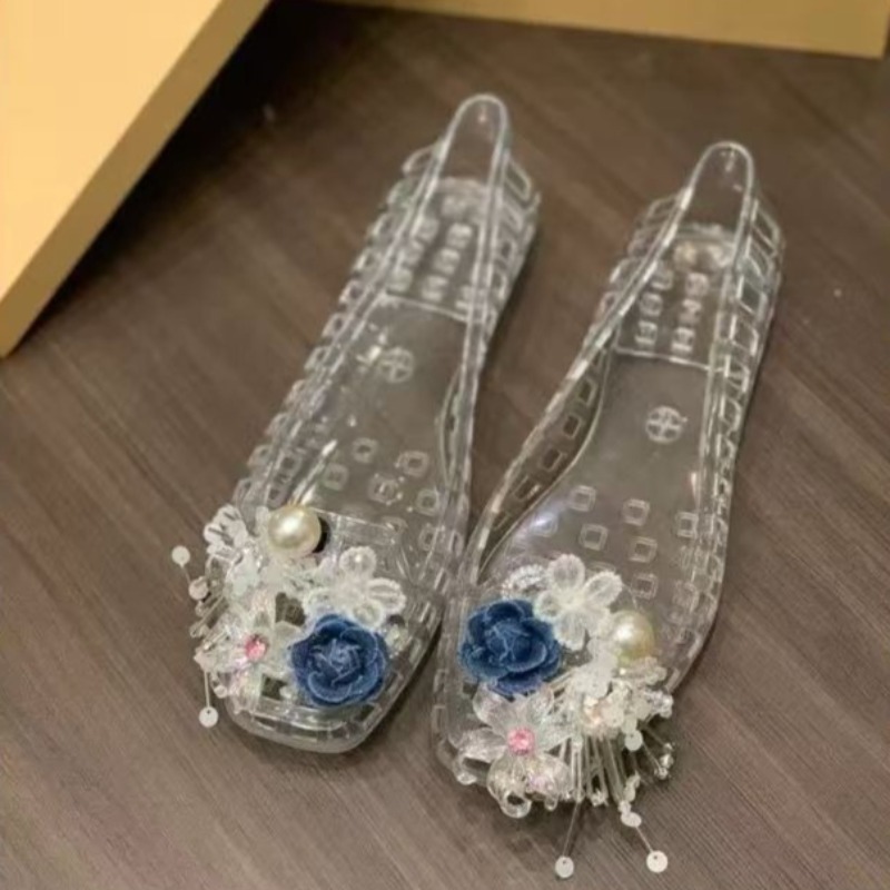 Women Shoes Sandals - Designer Schoenen Glamour PVC Transparant Gem