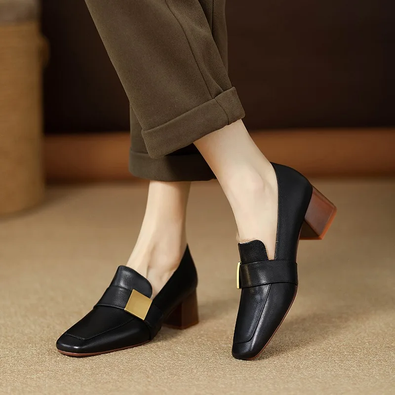 Women Shoes Jeans - damesmode lederen pumps elegante slip op