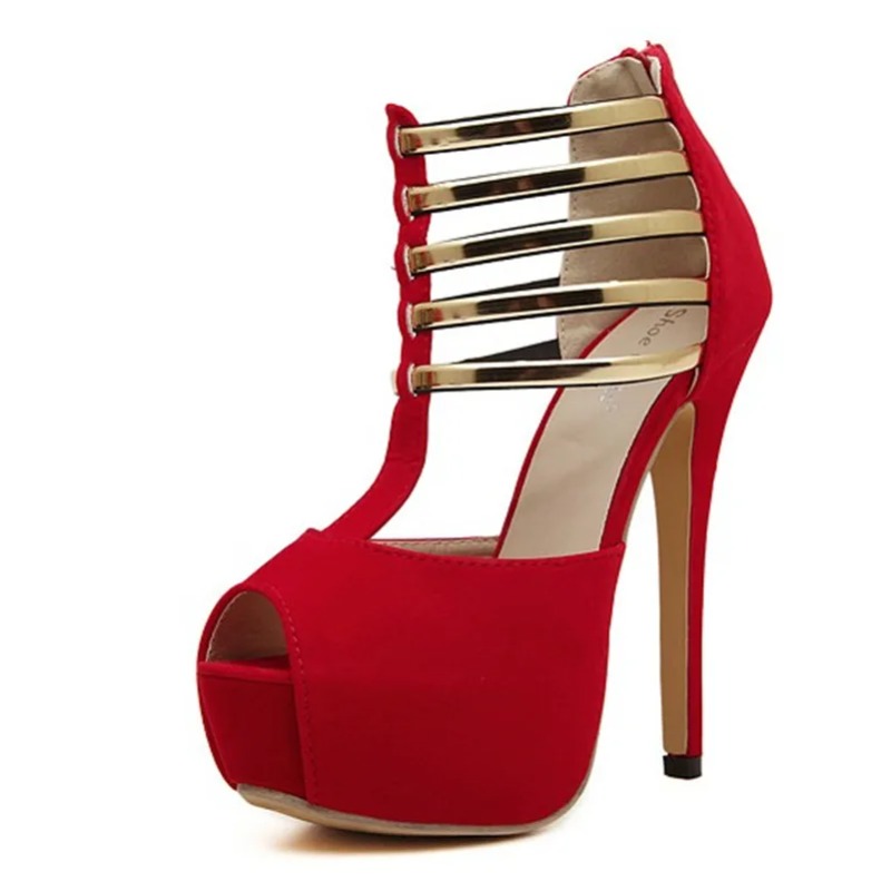 Metallic Heel Sandal - 13CM Damesschoenen Sexy Model Performance Schoenen