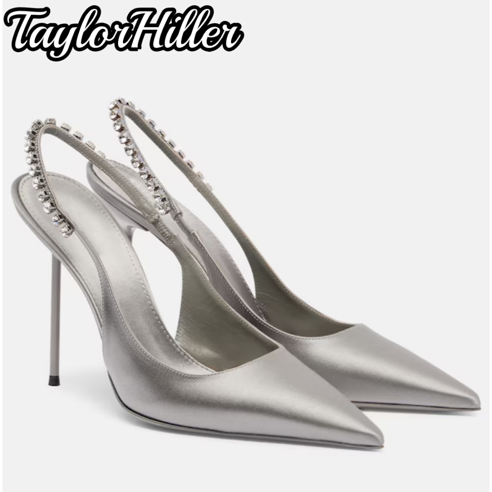 Strappy Heeled Sandals - Luxe sandalen met riempjes, strass steentjes