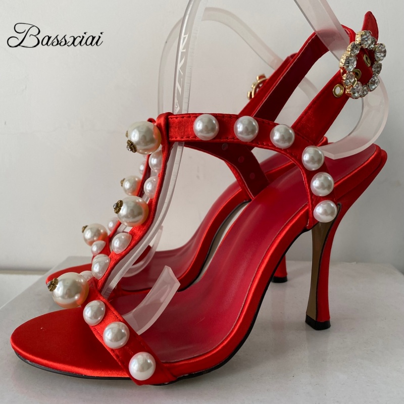 Parel Kraal Decor T-Strap Naal - Strappy Heeled Sandals recensie en prijs