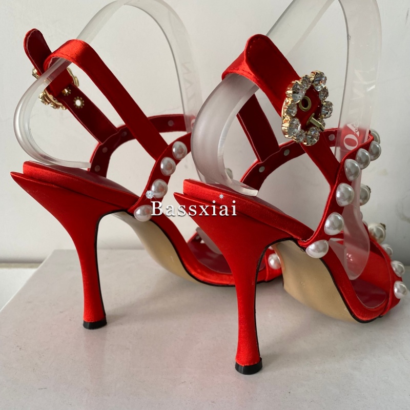Parel Kraal Decor T-Strap Naal - Strappy Heeled Sandals recensie en prijs