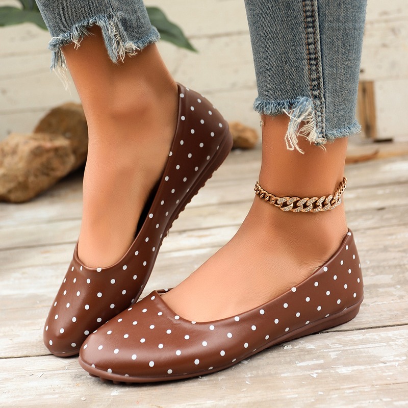 Dames Witte Polka Dot Flats Ro - Shoes For Women Flats recensie en prijs