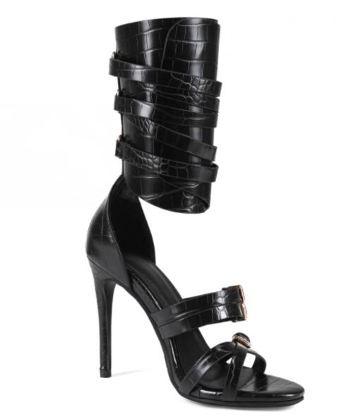 Sexy zwart lederen open teen s - Strappy Heeled Sandals recensie en prijs