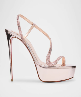 Metallic leren platform stilet - Metallic Heel Sandal recensie en prijs