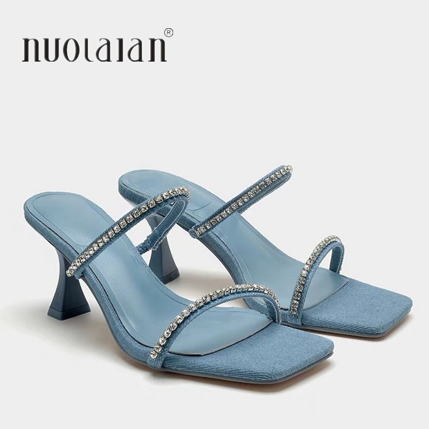 Denim Strass Hakken Sandalen V - Women Shoes Jeans recensie en prijs
