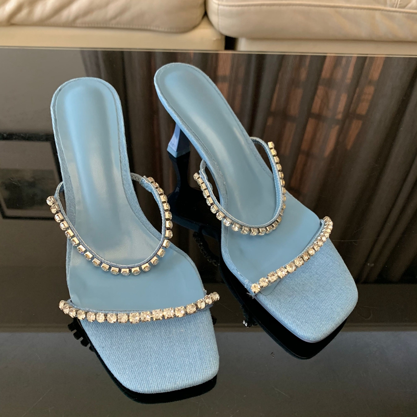 Denim Strass Hakken Sandalen V - Women Shoes Jeans recensie en prijs