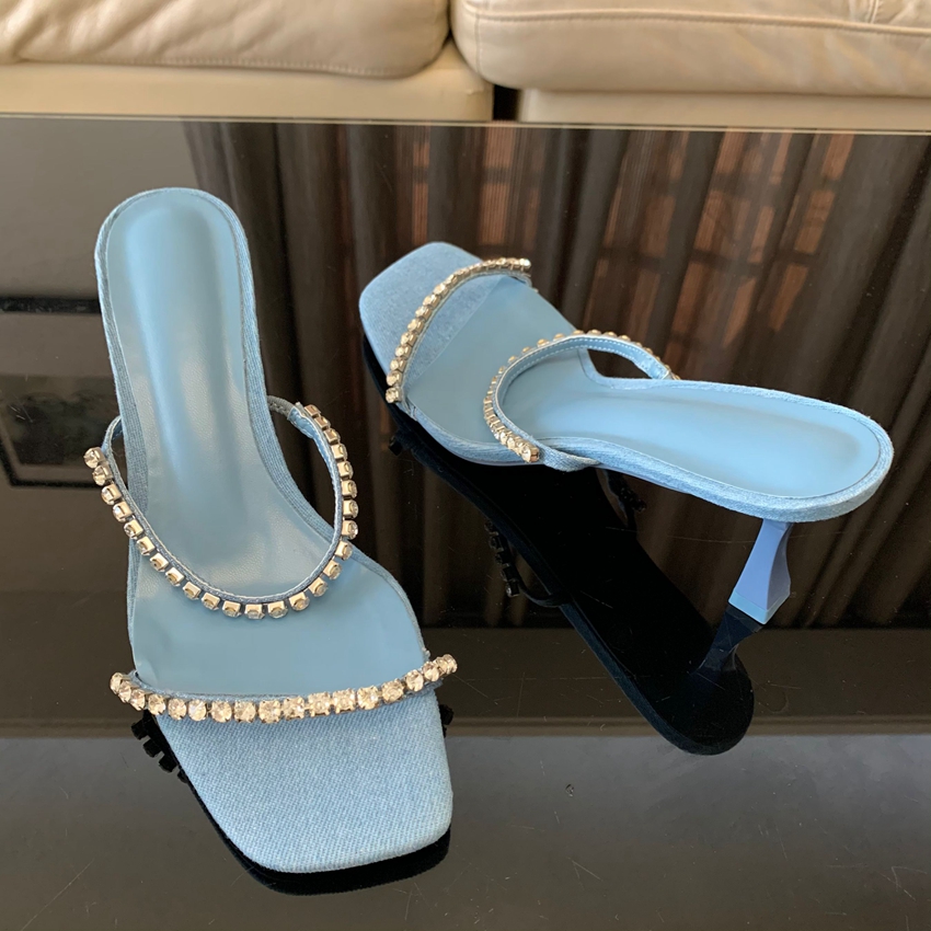 Denim Strass Hakken Sandalen V - Women Shoes Jeans recensie en prijs