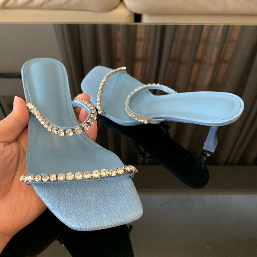 Denim Strass Hakken Sandalen V - Women Shoes Jeans recensie en prijs