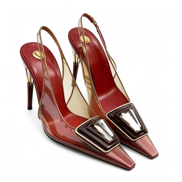 Transparante PVC-slingbackpump - Metallic Heel Sandal recensie en prijs