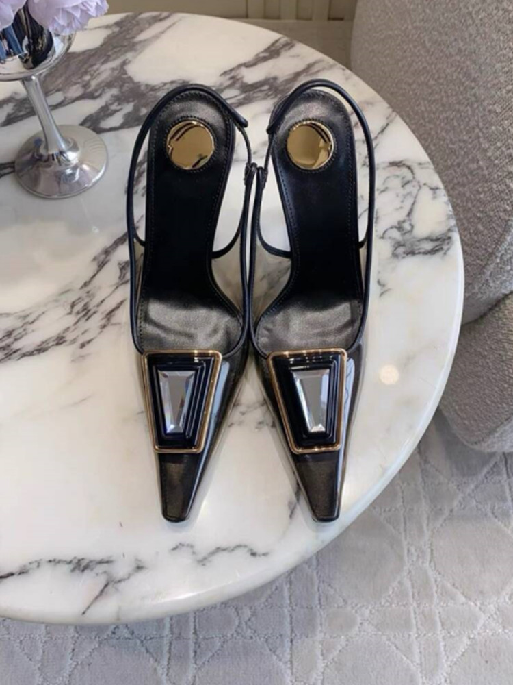 Transparante PVC-slingbackpump - Metallic Heel Sandal recensie en prijs