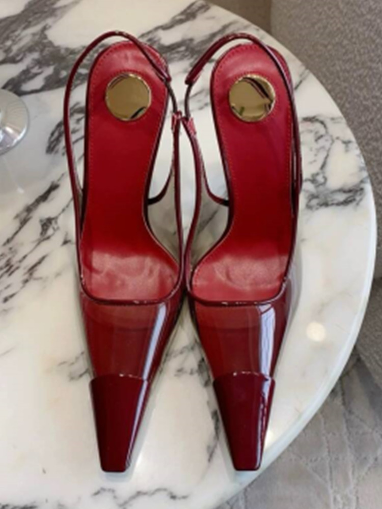 Transparante PVC-slingbackpump - Metallic Heel Sandal recensie en prijs