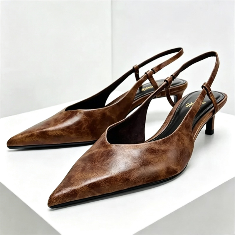 Retro Bruin Kitten Hak Designe - Women Shoes Brown Colour recensie en prijs