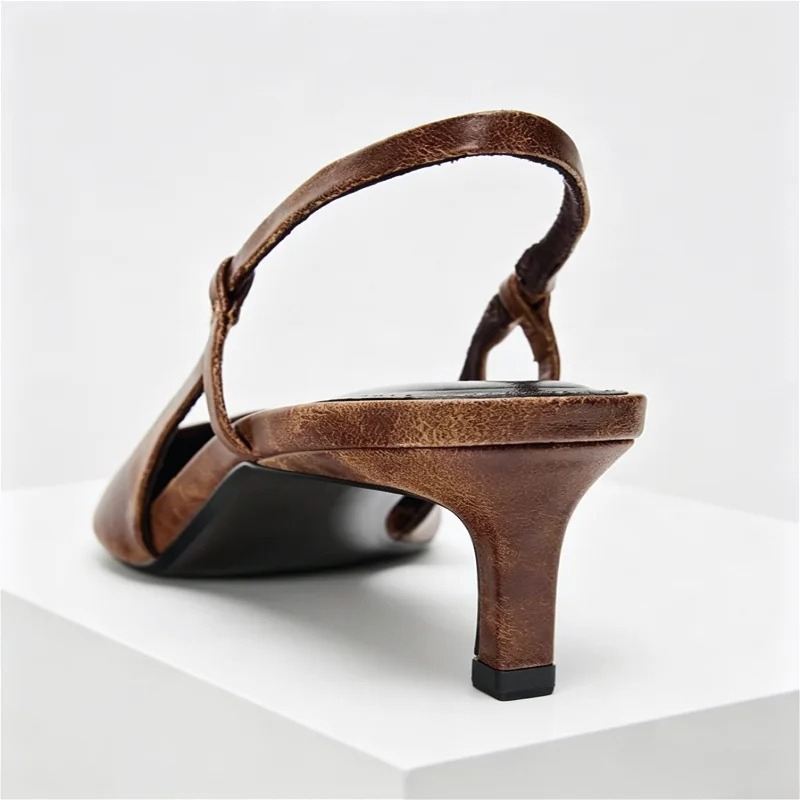 Retro Bruin Kitten Hak Designe - Women Shoes Brown Colour recensie en prijs